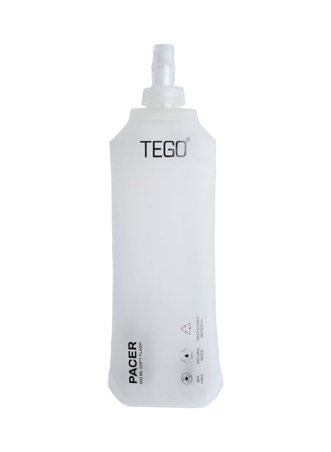 TEGO Pacer Soft Flask - Foldable 250mL/500mL TPU Bottle for Running, Camping, and Outdoor Sports (White, 500 ml) - Image 2