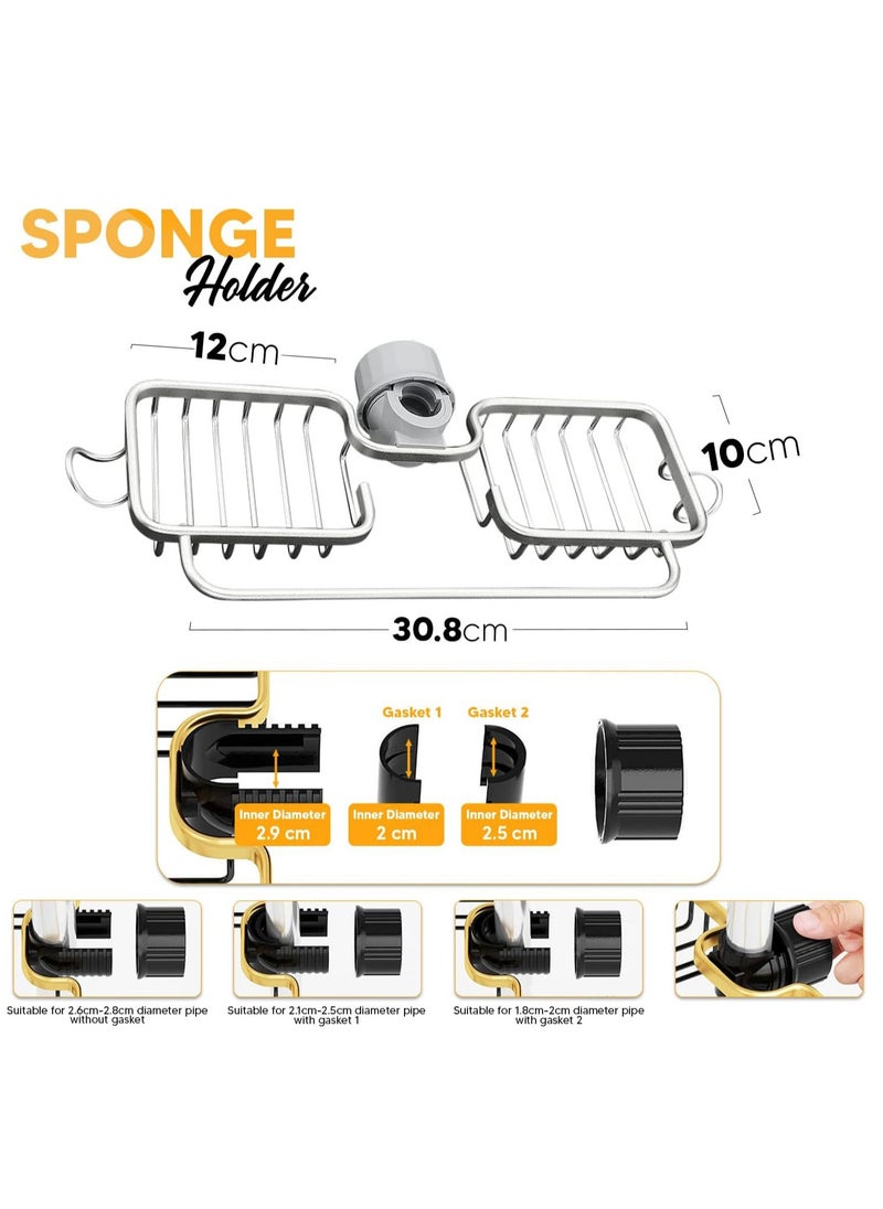 MODERN HOME - Kitchen Sponge Holder, Kitchen Cleaning Tools Holder, Bath Soap Holder, Good Organizer For Kitchen Tools, Made Of Rust Resistant Aluminum - Image 1
