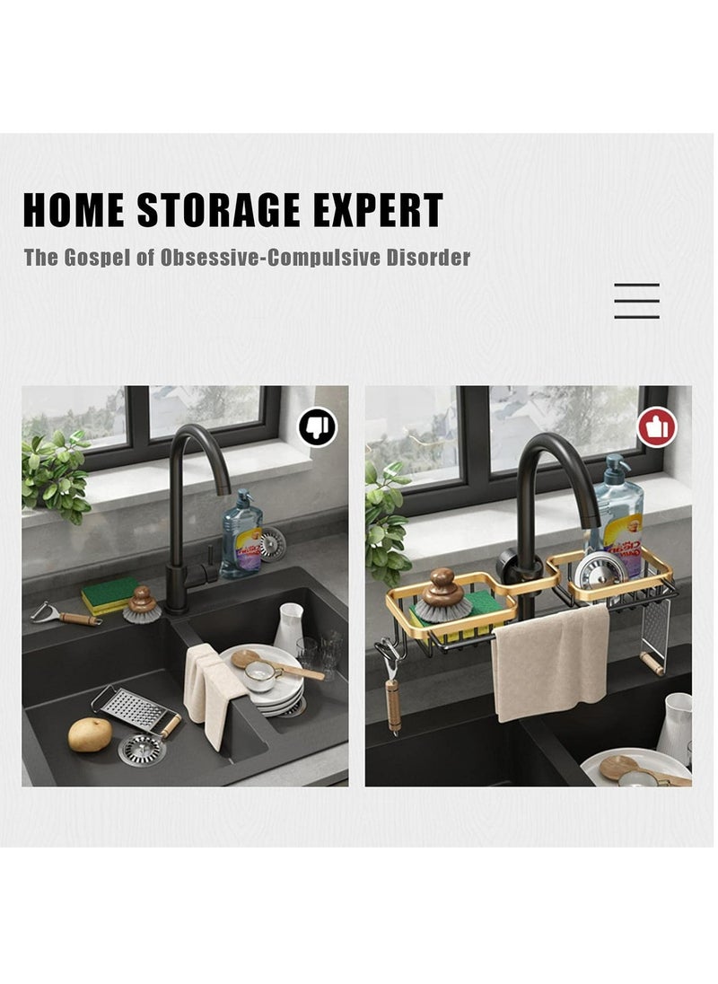 MODERN HOME - Kitchen Sponge Holder, Kitchen Cleaning Tools Holder, Bath Soap Holder, Good Organizer For Kitchen Tools, Made Of Rust Resistant Aluminum - Image 1
