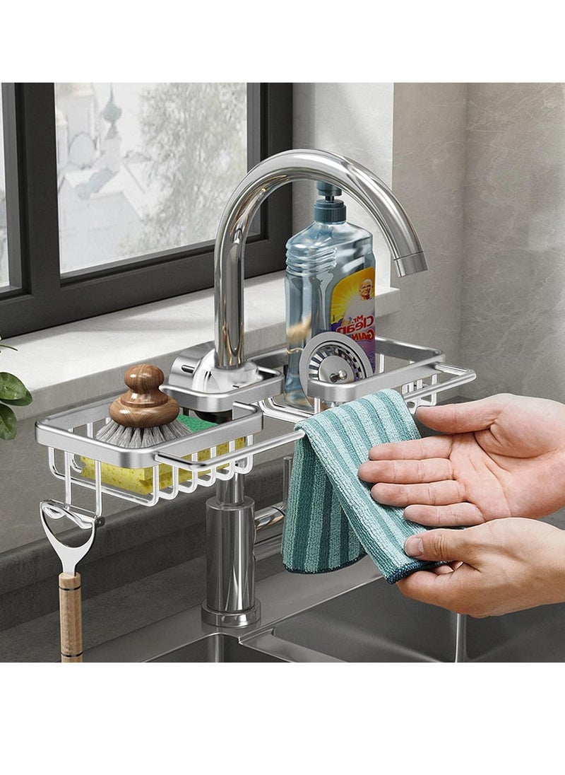MODERN HOME - Kitchen Sponge Holder, Kitchen Cleaning Tools Holder, Bath Soap Holder, Good Organizer For Kitchen Tools, Made Of Rust Resistant Aluminum - Image 1