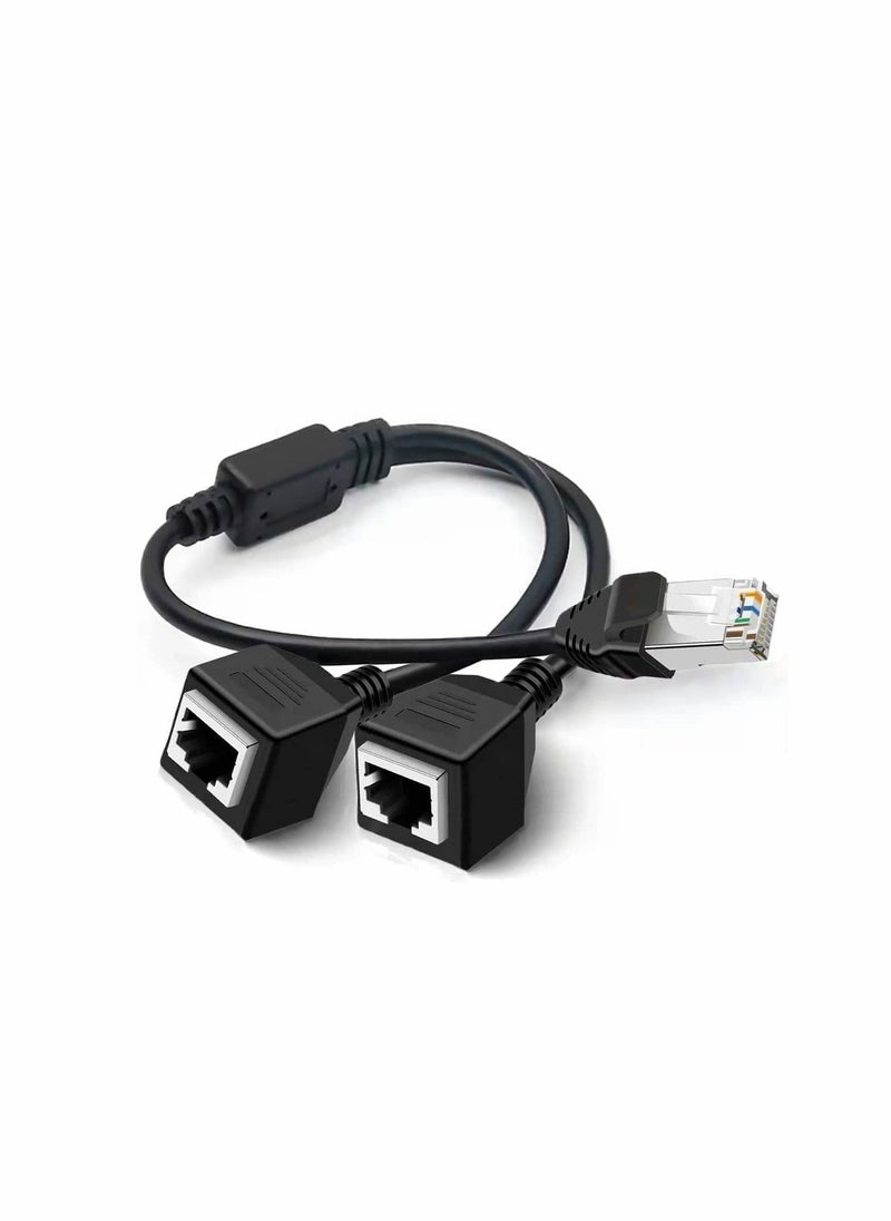 Generic RJ45 Ethernet Splitter Cable, LAN Network Port Ethernet Connector Adapter 1 Male to 2 Female Y Tape Cable for Cat5 Cat6 Cat7  - Image 1