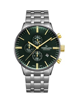 Tornado CELESTIA ELITE Men's Japan Quartz Movement Watch, Chronograph Display and High Quality Solid Stainlesss Steel Strap - T6102-SBSH, Silver