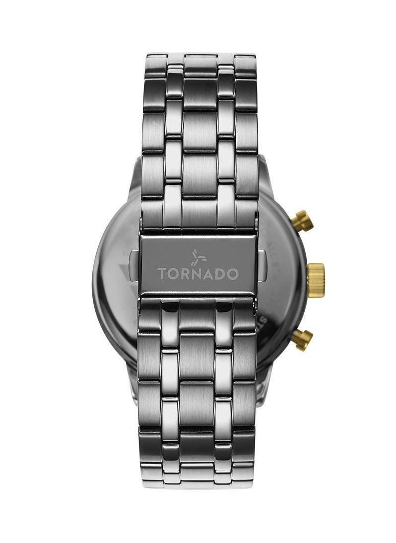TORNADO - Tornado CELESTIA ELITE Men's Japan Quartz Movement Watch, Chronograph Display and High Quality Solid Stainlesss Steel Strap - T6102-SBSH, Silver - Image 1