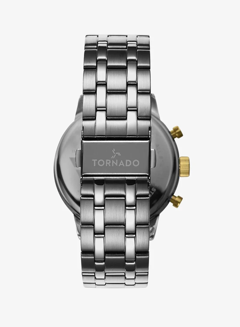 Tornado Green Men's Solid stainless steel with Polished and brushed links. Chronograph Watch T6102-SBSH - 43mm mm for Men | Best Price UAE