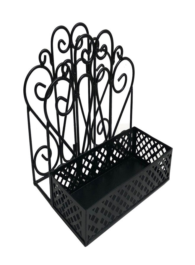 Park Designs Black Napkin Salt and Pepper Holder for Table | Combo Napkin Caddy & Salt and Pepper Caddy | Farmhouse Napkin Holder for Paper Napkins - Image 1