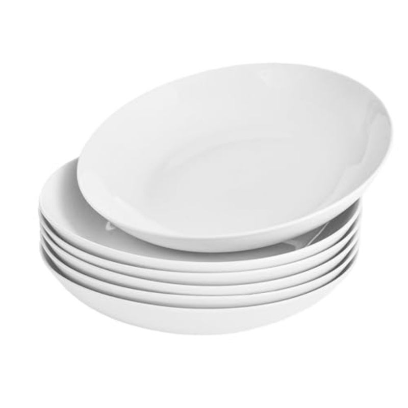 Pasta Bowls 28 oz/ 800ml, Ceramic Salad Bowls Set of 6, Wide and Shallow Serving Bowl 8.25 inch/ 21cm, Large Pasta Plates, Serving Dish for Soup, Dinner, Microwave and Dishwasher Safe - Image 1