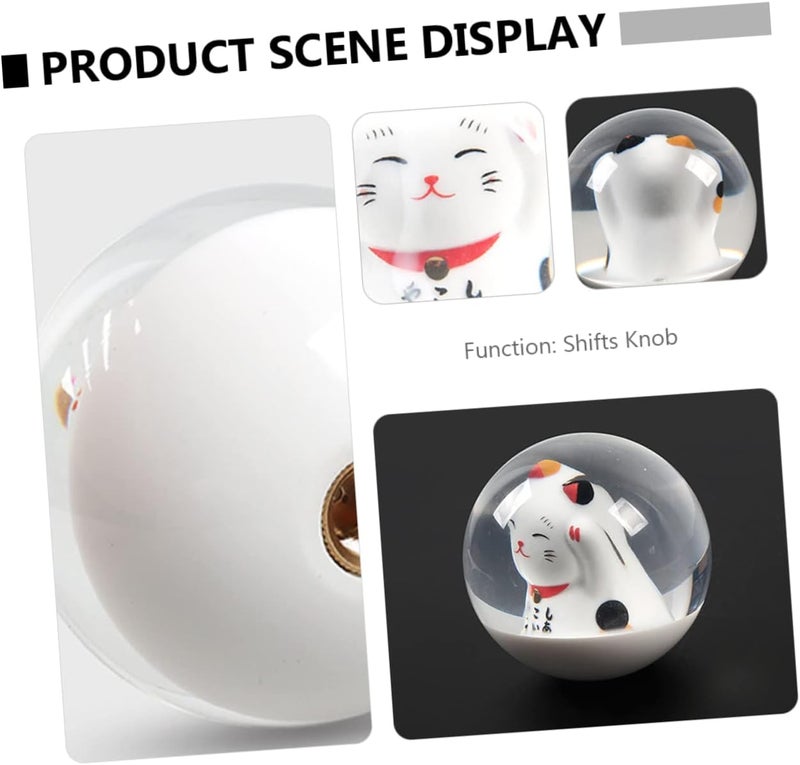 OUNONA 1set Lovely Car Shift Knob with Adapters Cute Cat Design for Manual Automatic Transmissions Easy Installation Material Car Interior Decor - Image 3