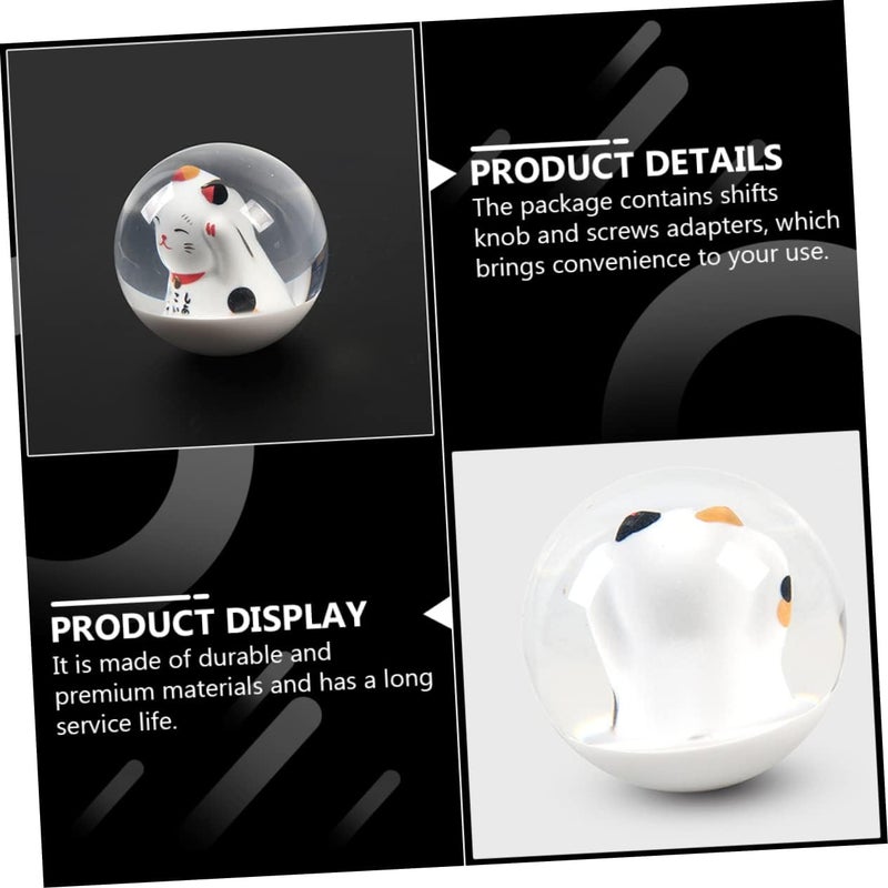 OUNONA 1set Lovely Car Shift Knob with Adapters Cute Cat Design for Manual Automatic Transmissions Easy Installation Material Car Interior Decor - Image 5