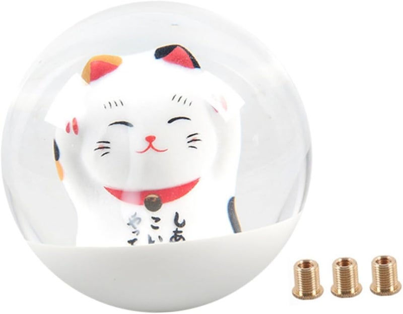 OUNONA 1set Lovely Car Shift Knob with Adapters Cute Cat Design for Manual Automatic Transmissions Easy Installation Material Car Interior Decor - Image 1