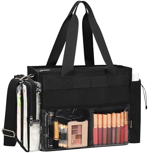 TANTO Extra Large Makeup Bag Makeup Artist Kit Bag with Divider Professional Cosmetic Bag Organizer Hair Stylist Organizer Bag Mobile Pro Makeup Storage Case Duffle Tote Bag for Makeup Beauty Lover - Image 1