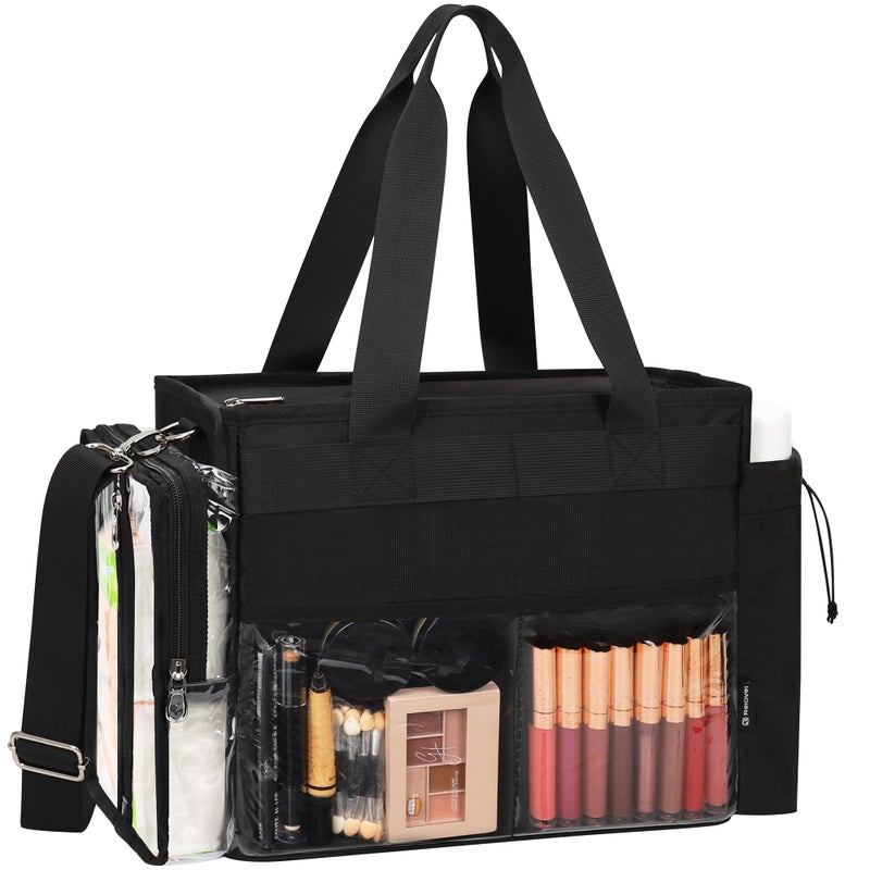 TANTO Extra Large Makeup Bag Makeup Artist Kit Bag with Divider Professional Cosmetic Bag Organizer Hair Stylist Organizer Bag Mobile Pro Makeup Storage Case Duffle Tote Bag for Makeup Beauty Lover - Image 2