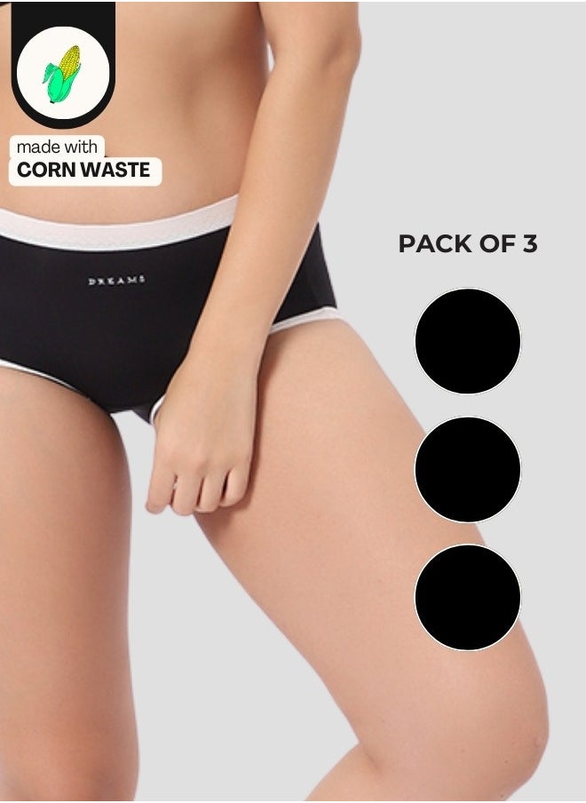 Intimate Queen Corn Bae Lacy Boyshorts – CloudSoft Luxury, Made from Corn Fiber | Soothes Skin, No Roll-Ups (Pack Of 3)  - Image 1