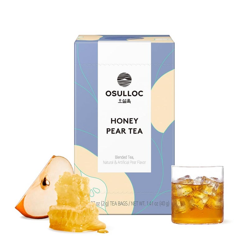 OSULLOC Honey Pear Tea Sweet Pear  Honey Flavor Iced tea bags Fruit tea Blend Premium Teabags from Jeju Island 20 count - Image 3