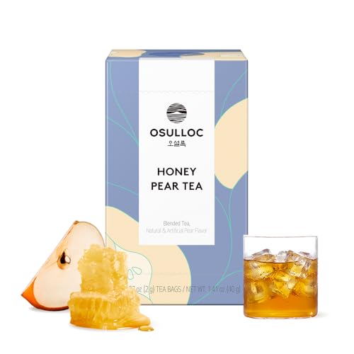 OSULLOC Honey Pear Tea Sweet Pear  Honey Flavor Iced tea bags Fruit tea Blend Premium Teabags from Jeju Island 20 count - Image 1