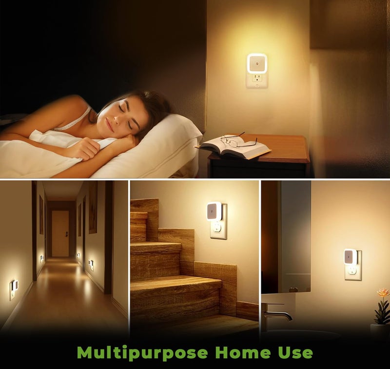 PANCA 4pc Night Lamp Sensor Light for Bedroom Bed Side Home | Smart Automatic ON/Off Dim LED Lights | Energy Saving 0.5W Lamp | Long Life for Hallway, Stairs, Kitchen, Bathroom (Warm) (Pack of 3) - Image 4