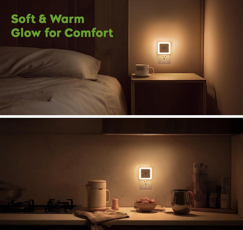 PANCA 4pc Night Lamp Sensor Light for Bedroom Bed Side Home | Smart Automatic ON/Off Dim LED Lights | Energy Saving 0.5W Lamp | Long Life for Hallway, Stairs, Kitchen, Bathroom (Warm) (Pack of 3) - Image 2
