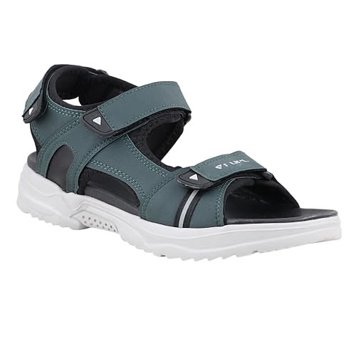 FUEL Combat-03 Breathable, Shock-Absorbing Sports Sandals for Men Adjustable Velcro with Grip Sole (Olive,6UK) - Image 2