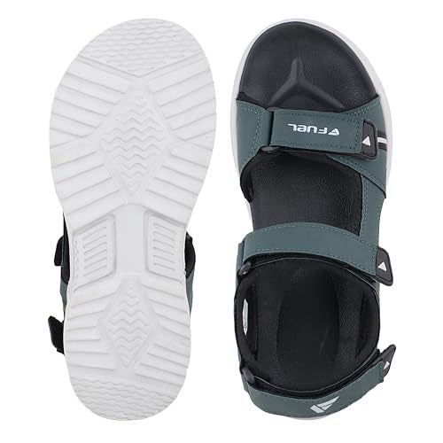 FUEL Combat-03 Breathable, Shock-Absorbing Sports Sandals for Men Adjustable Velcro with Grip Sole (Olive,6UK) - Image 5