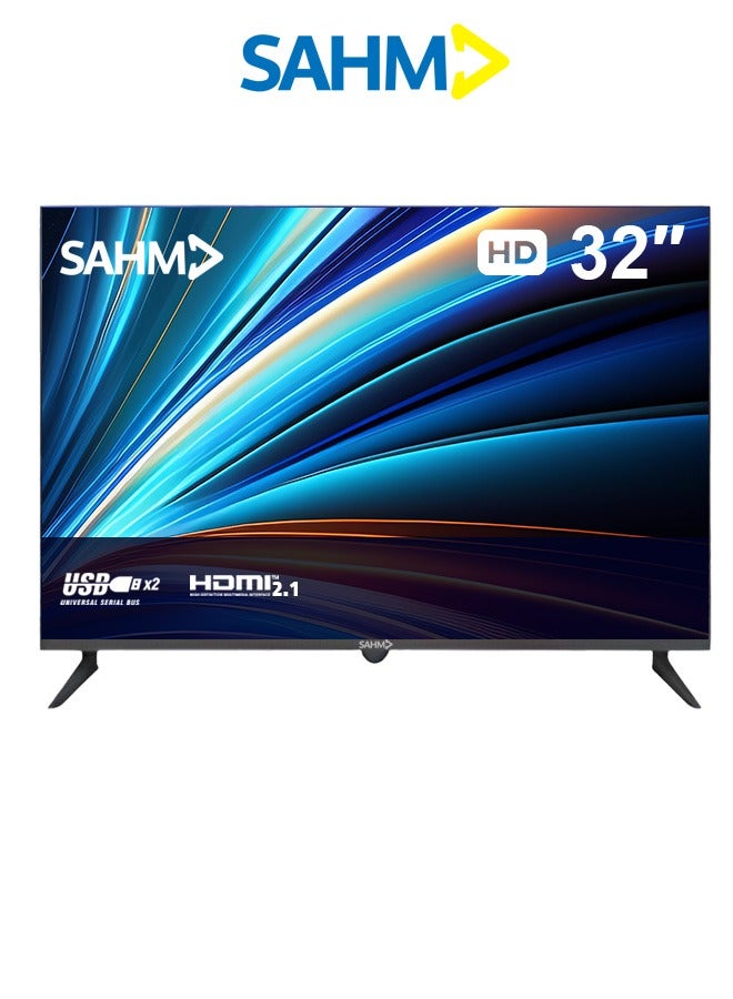 32 Inch HD LED TV, Frameless Design, 1366x768 Resolution, 16:9 Aspect Ratio, 6.5ms Response Time, 2 HDMI & 2 USB Ports, Earphone Jack, Sleep Timer, Wall Stand Included | Model Name: SHM-32LKGS