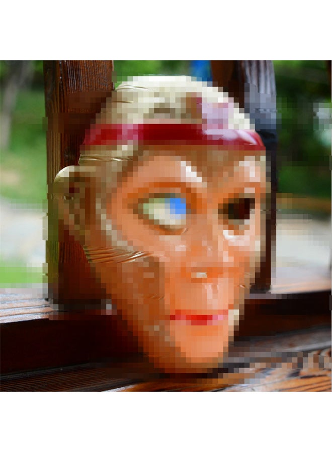 Retractable Gold Hoop Stick Automatic Retractable Stainless Steel Monkey King Gold Hoop Stick Luminous Children's Toy Stall Scenic Spot Hot Sale-Color:Sun Wukong Mask  - Image 1
