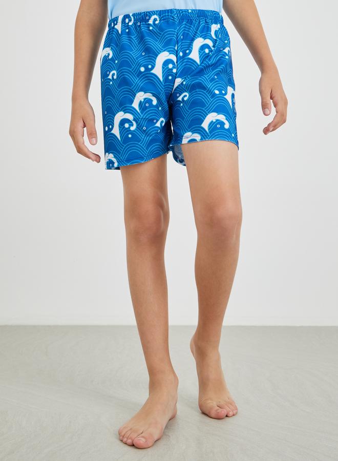 Styli Styli Boys Printed Raglan Sleeve T-Shirt and Shorts Swimsuit - Image 4