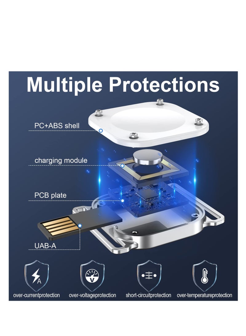 SOLARAE Sport Loop Nylon Band with Portable Wireless Charger 2-in-1 Compatible with Apple Watch 38mm --- 49mm Women Men, Innovative Elastic Braided Strap for iWatch Series 8 7 6 5 4 3 2 1 SE Ultra - Image 5