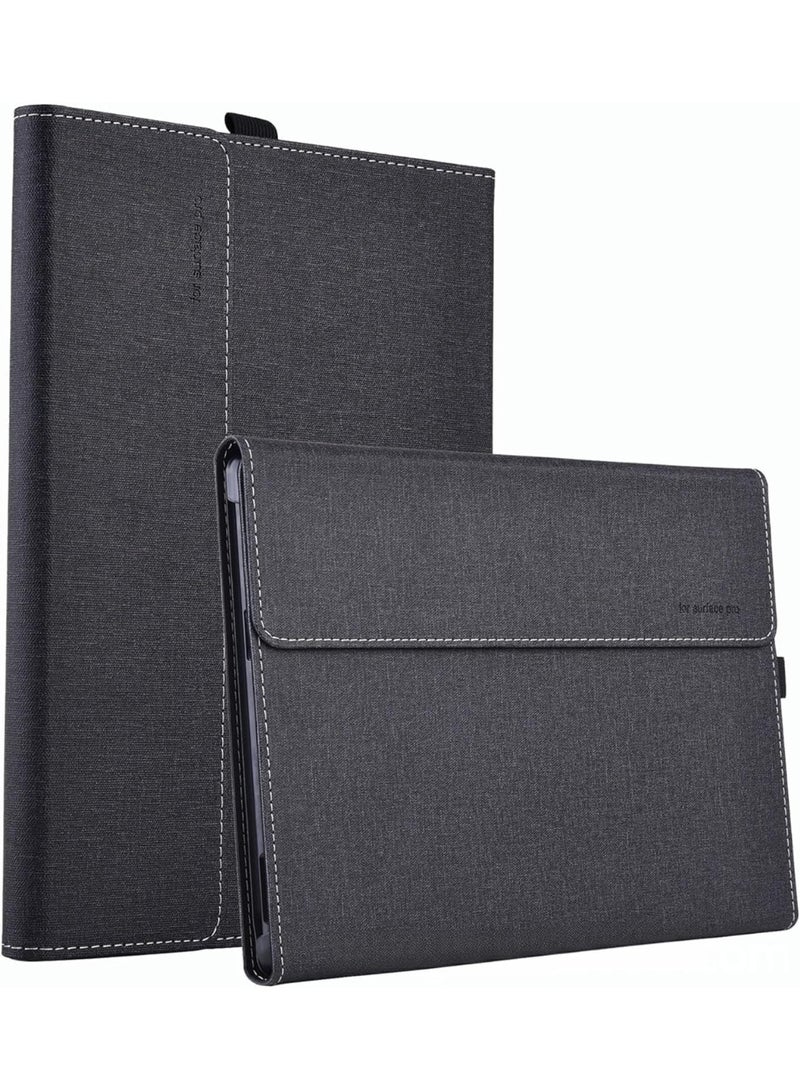 VKL Compatible with Microsoft Surface Pro 12-inch (2025) Tablet Protective Case, Sleeve Pouch Cover Stand PU Leather Hard Case For Surface Pro 12 (Black) - Image 1