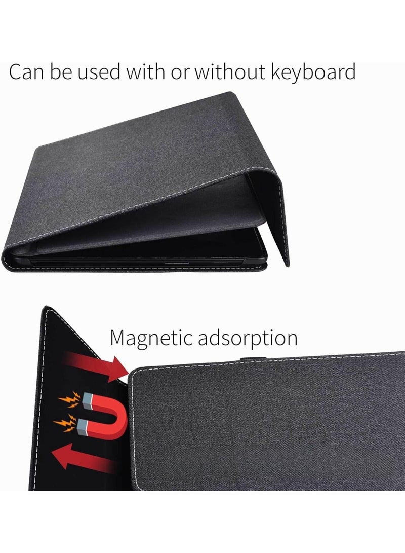 VKL Compatible with Microsoft Surface Pro 12-inch (2025) Tablet Protective Case, Sleeve Pouch Cover Stand PU Leather Hard Case For Surface Pro 12 (Black) - Image 3