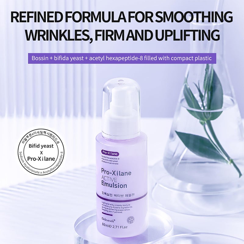 DEleventh Korean Brand Pro-Xilane Active Emulsion 80ml / Anti-Wrinkle, Moisturizing, Anti-Aging, Tighten and Delicate Skin, Improve Darkening, Repair Damaged Cells, and Block UV Rays - Image 2