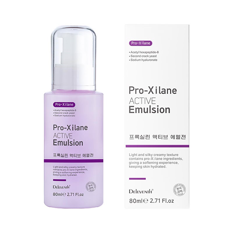 DEleventh Korean Brand Pro-Xilane Active Emulsion 80ml / Anti-Wrinkle, Moisturizing, Anti-Aging, Tighten and Delicate Skin, Improve Darkening, Repair Damaged Cells, and Block UV Rays - Image 1