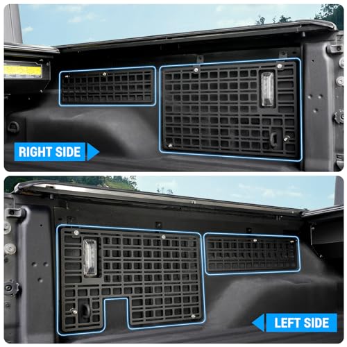 Utiiy Side Molle Panel Compatible with 2019-2024 Jeep Gladiator JT Bed Storage Cargo Rack Truck Bed Organizer No Drilling Fits for Gladiator Accessories - Image 3