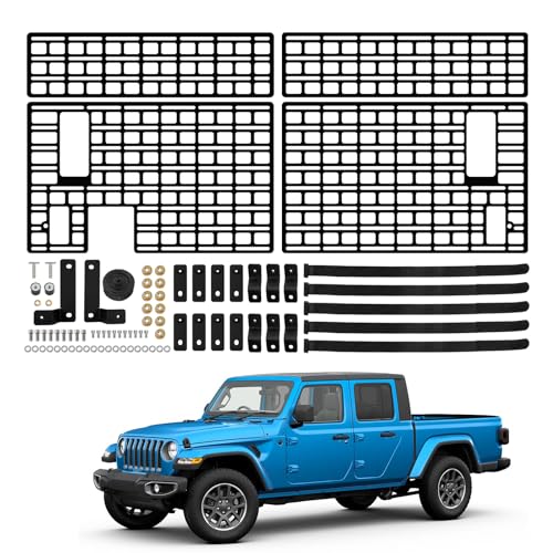 Utiiy Side Molle Panel Compatible with 2019-2024 Jeep Gladiator JT Bed Storage Cargo Rack Truck Bed Organizer No Drilling Fits for Gladiator Accessories - Image 1