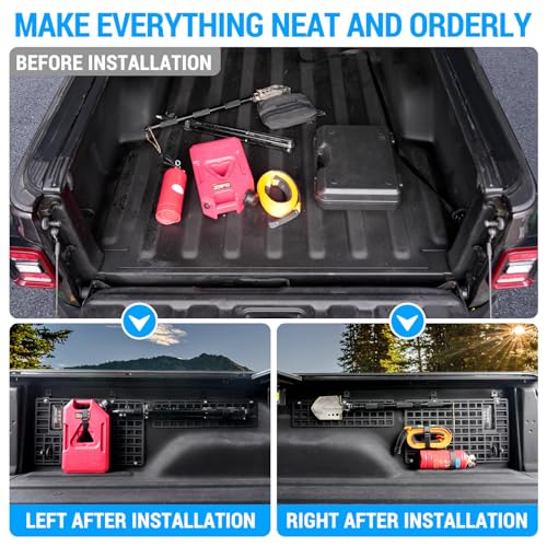 Utiiy Side Molle Panel Compatible with 2019-2024 Jeep Gladiator JT Bed Storage Cargo Rack Truck Bed Organizer No Drilling Fits for Gladiator Accessories - Image 5