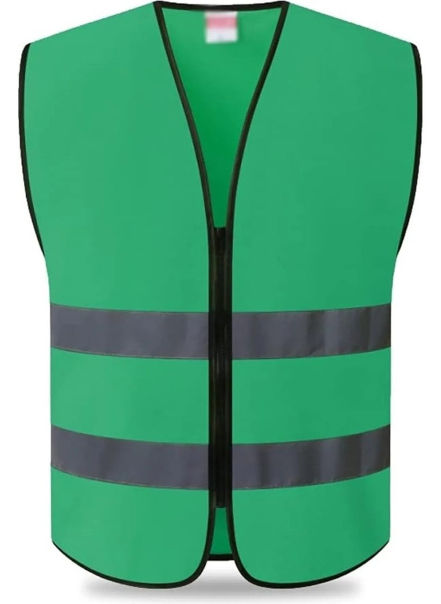 Jbox Effective High Appearance Multi-Purpose Fabric Vest Zippered Green 