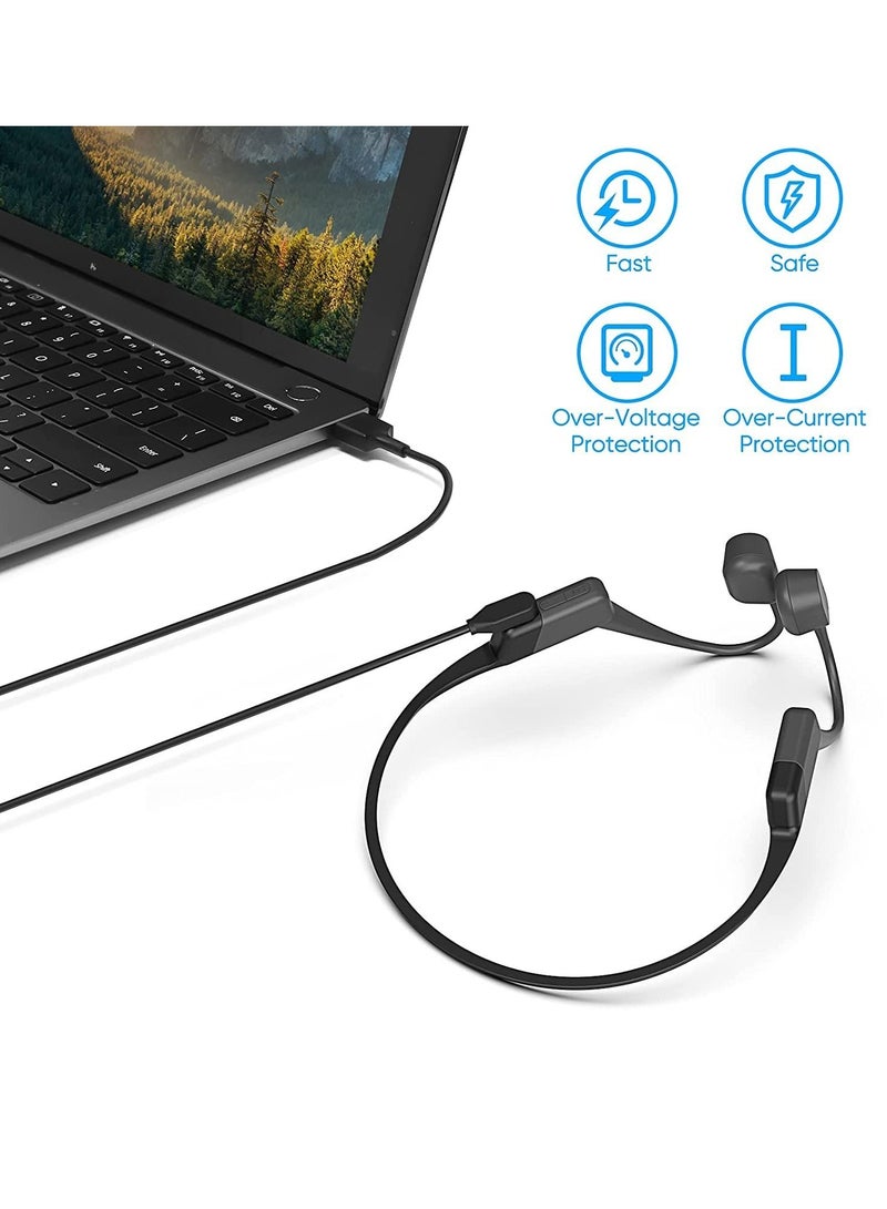 SYOSI كابل شحن مغناطيسي مكون من قطعتين لشاحن بديل لسماعات Aftershokz Aeropex AS800 وOpencomm ASC100SG وسماعات Shokz Openrun Pro Bone Conduction اللاسلكية بطول 100 سم - Image 3