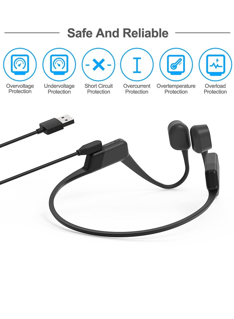 SYOSI كابل شحن مغناطيسي مكون من قطعتين لشاحن بديل لسماعات Aftershokz Aeropex AS800 وOpencomm ASC100SG وسماعات Shokz Openrun Pro Bone Conduction اللاسلكية بطول 100 سم - Image 2