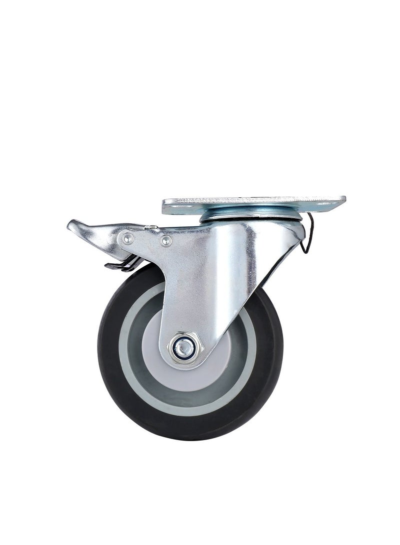 بي إم بي تولز طقم عجلات متحركة مع كرة مزدوجة وفرامل مكون من قطعتين - 100 ملم - رمادي - Image 2