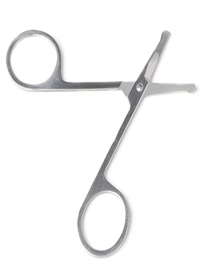Ghelonadi Eyelash Facial Grooming Beauty Tools Moustache Professional Stainless Steel Tweezers with Round Tip Eyebrow Scissors for Girl's (Silver) (Pack Of 2) - Image 3