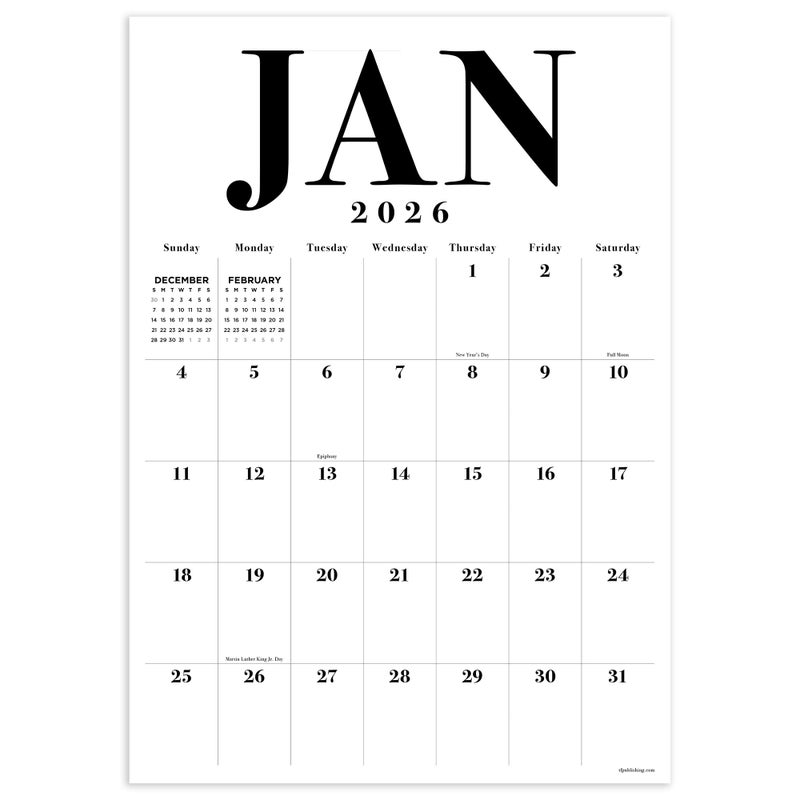 TF Publishing 2026 Medium Art Poster Wall Calendar - Vertical Oriented 2026 Wall Calendar with Monthly Tear-Off Pages, Large Grids, and Premium Paper for Smooth Writing - 12in x 17in - Image 1