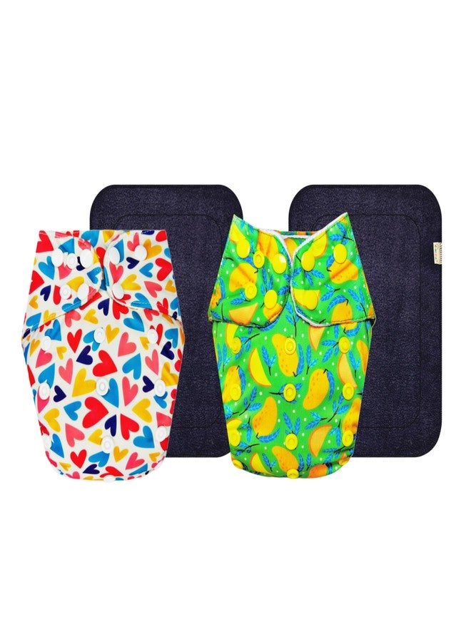 حفاضات قماشية فاخرة من دمبلدو مع حشوة سوداء (عبوة من قطعتين) | ملائمة ومريحة | تسمح بمرور الهواء | مناسبة للسفر | مثالية للأطفال الصغار | من 3 أشهر إلى 3 سنوات | للجنسين - Image 1