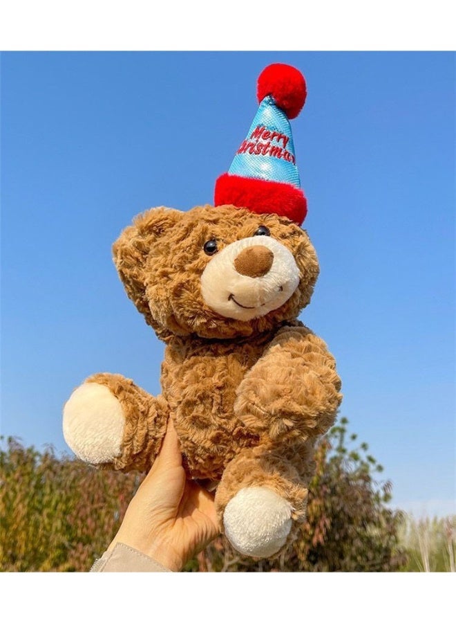 Sunspire Birthday Bear Plush Toy Teddy Bear Soft Toy Hugging Birthday Gift Adorable Present Birthday Party Hat Decoration Soft and Cute Plush Toy Hat-Wearing Festive Gift Bear - 35cm - Image 5