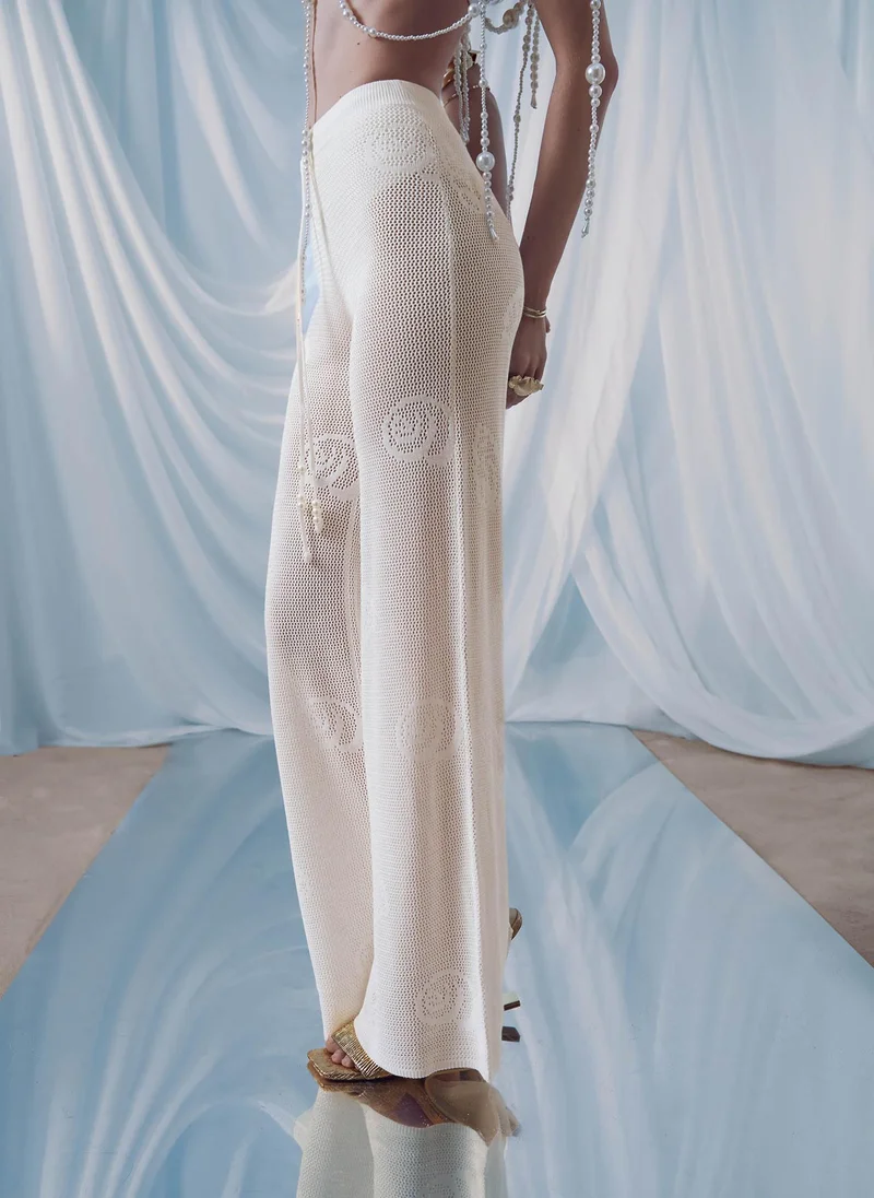 Lichi Loose-fitting beach trousers with marine pattern