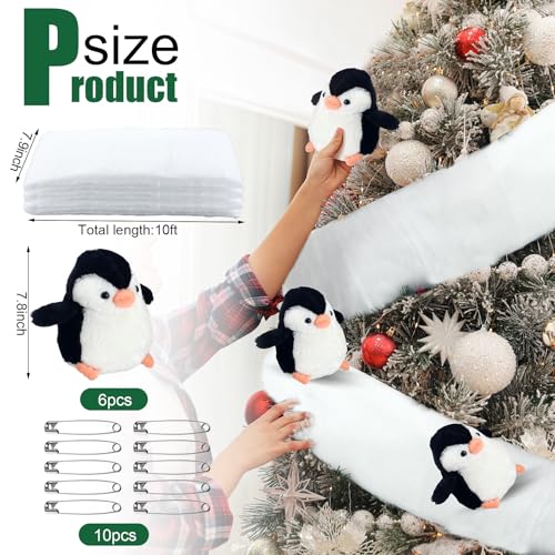 Shappy Christmas Snow Surfing Set Sliding Penguins for Xmas Tree Banister Staircase Decoration Christmas Banister Sliding Penguins Decor for Xmas Holiday Party Stairway Indoor Decor - Image 3