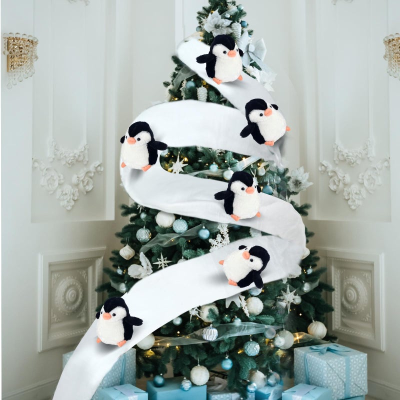 Shappy Christmas Snow Surfing Set Sliding Penguins for Xmas Tree Banister Staircase Decoration Christmas Banister Sliding Penguins Decor for Xmas Holiday Party Stairway Indoor Decor - Image 2