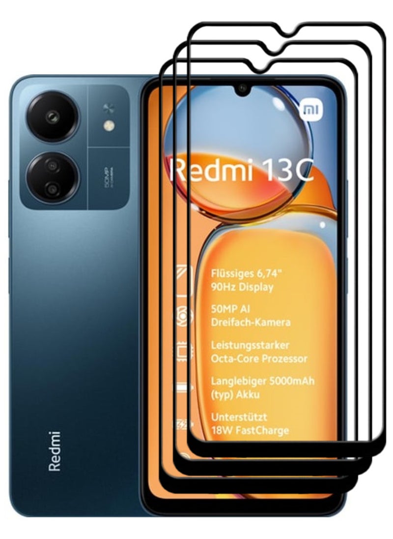 ACLIX 3 Pieces Antistatic ESD Dustproof Premium Quality High Definition Tempered Glass Screen Protector Designed For Xiaomi Redmi 13C - Image 1