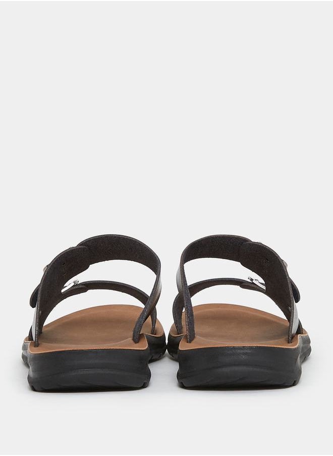Styli - Buckle Detail Double Strap Platform Sole Sandals - Image 1