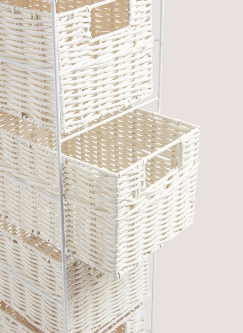 Matalan White Woven Plastic Drawers