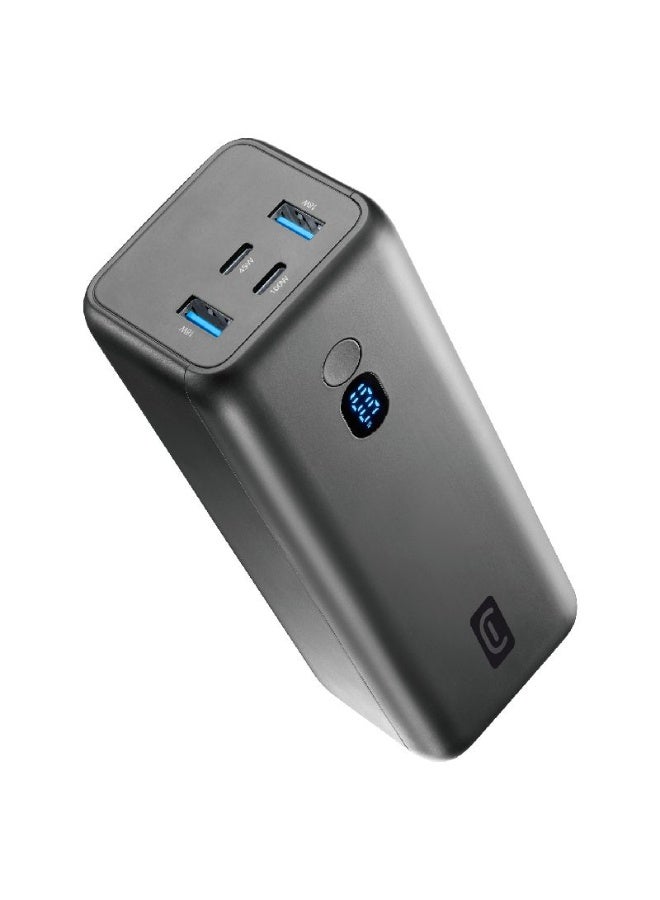 سيلولار لاين باور بانك Cellularline Maxi بسعة 27000mAh – شحن سريع 100 واط، 4 منافذ، أسود - Image 1