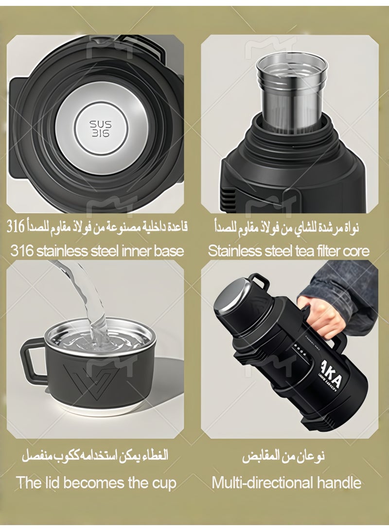 New Modern Thermal Thermos - Made of stainless steel with a double insulating layer, maintains temperature for the longest period. - Image 2