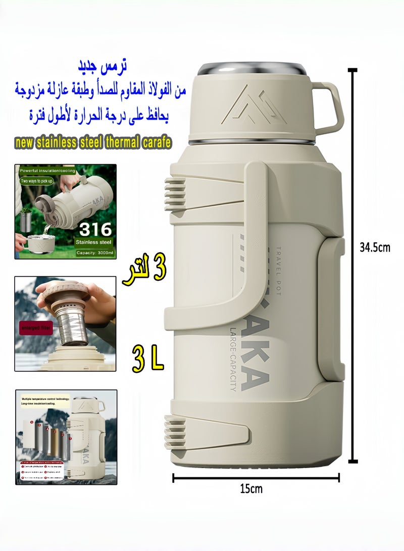 New Modern Thermal Thermos - Made of stainless steel with a double insulating layer, maintains temperature for the longest period. - Image 1